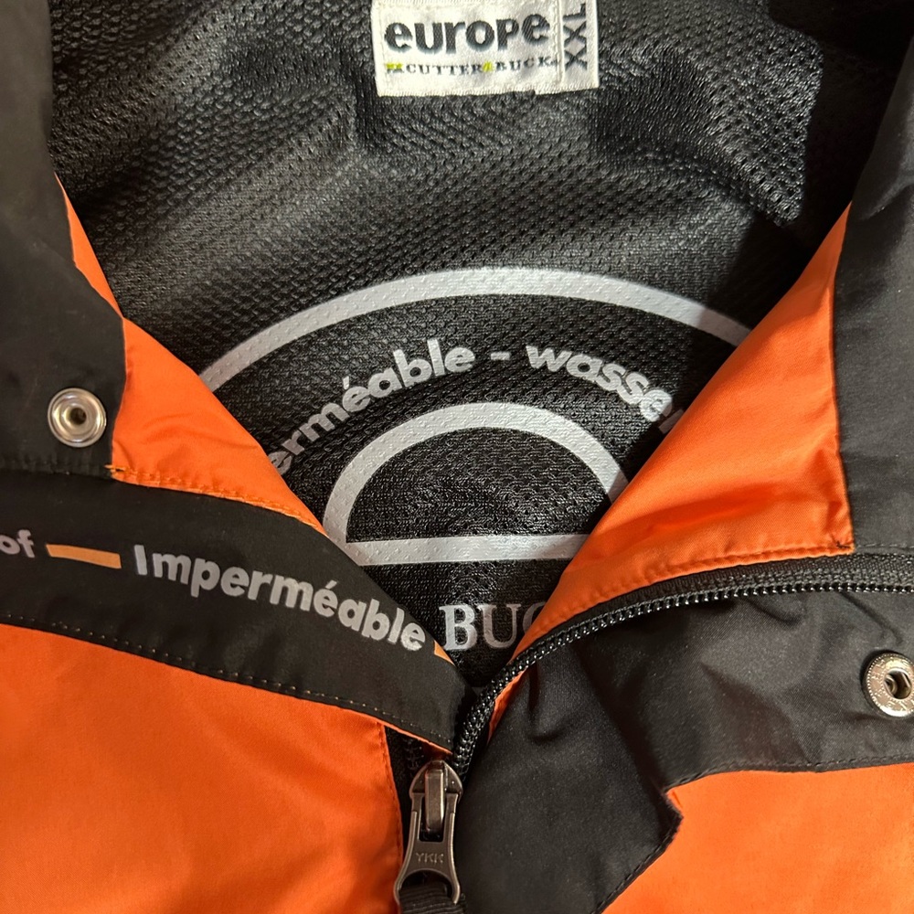 Cutter & Buck Men's Vibrant Orange golf Raincoat like new - Picture 2 of 7